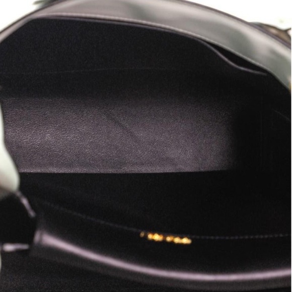 Prada Saffiano City Leather White Bag Black Trim Bibliothèque Tote Bag - Picture 5 of 10